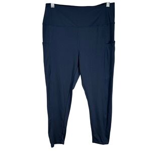 Zoe‎ + Phoebe Womens Navy High Rise Pocket Athletic Leggings Size Large